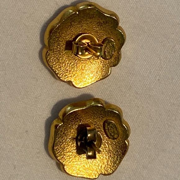 2003 Chanel red enamel gold  earrings - Picture 2 of 5